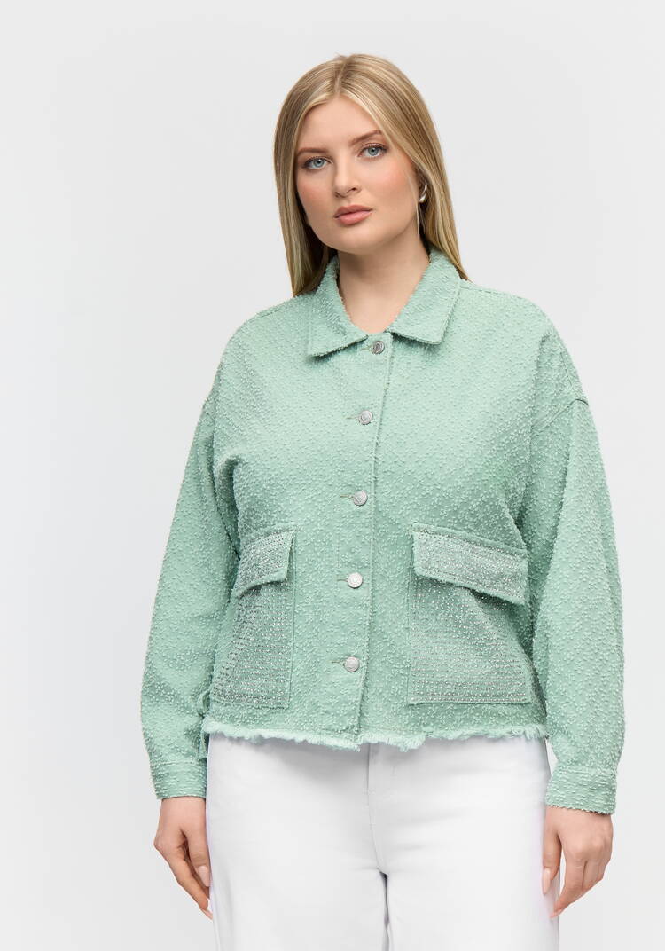 Куртка со стразами Инесса шир.  750, рис. 4