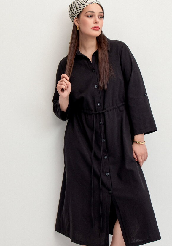 Платье-рубашка изо льна шир.  580, рис. 2