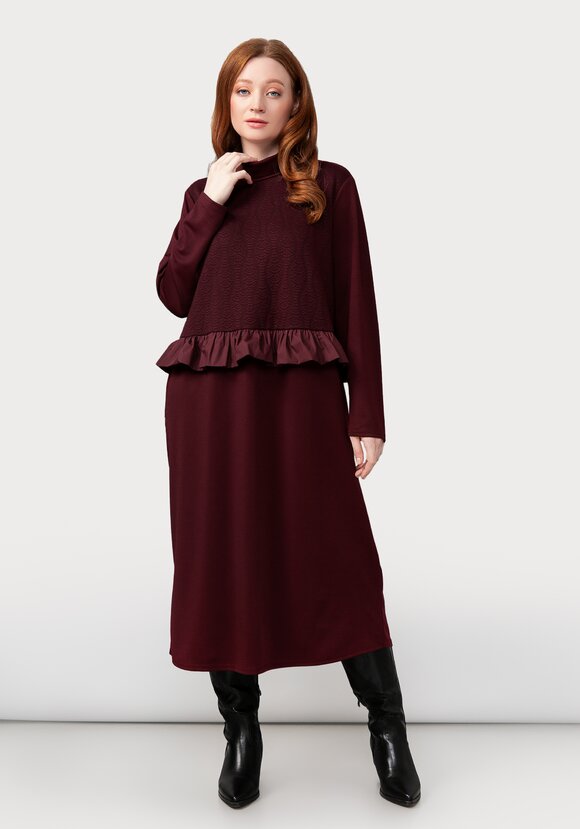 Платье комбинированное из разных тканей шир.  580, рис. 15