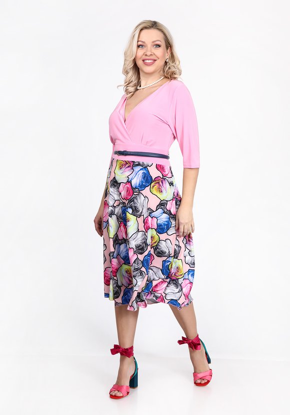 Платье на молнии с яркой юбкой шир.  580, рис. 2