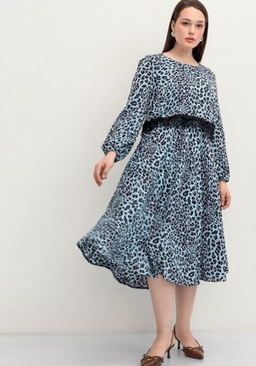 Платье из струящейся ткани с принтом леопард