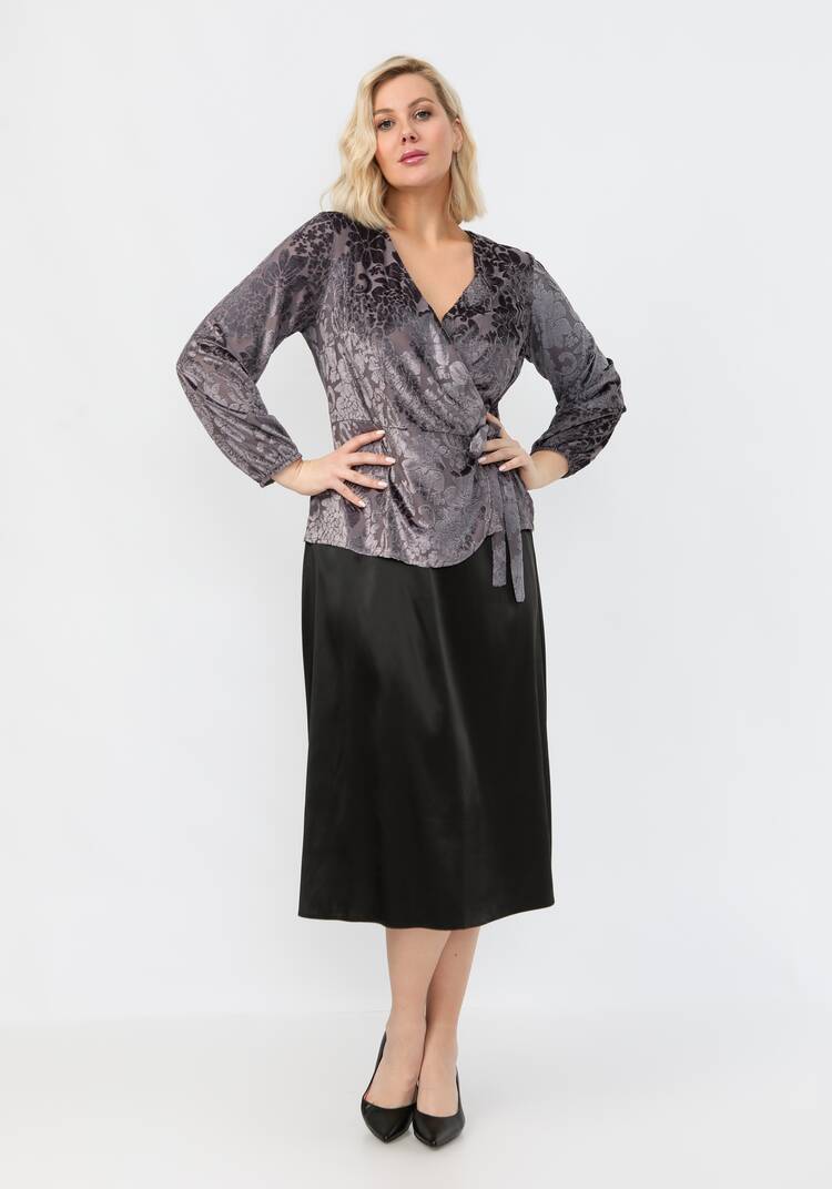 Блуза с цветочным принтом из бархата шир.  750, рис. 7