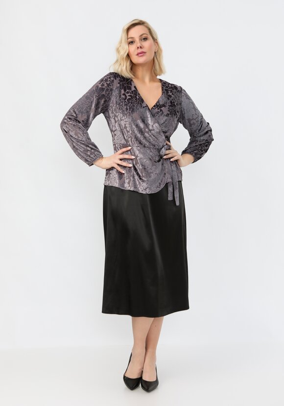 Блуза с цветочным принтом из бархата шир.  580, рис. 7