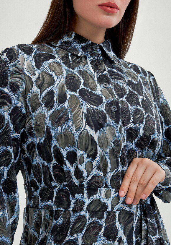 Платье-рубашка макси на пуговицах шир.  580, рис. 14