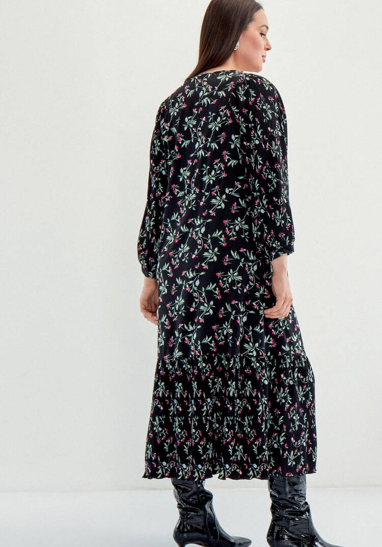 Платье с плиссировкой в цветочный принт шир.  750, рис. 3