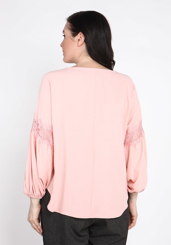 Блуза свободного силуэта с кружевом шир.  580, рис. 6