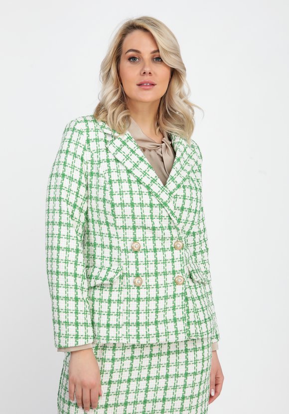 Жакет двубортный с накладными карманами шир.  580, рис. 6