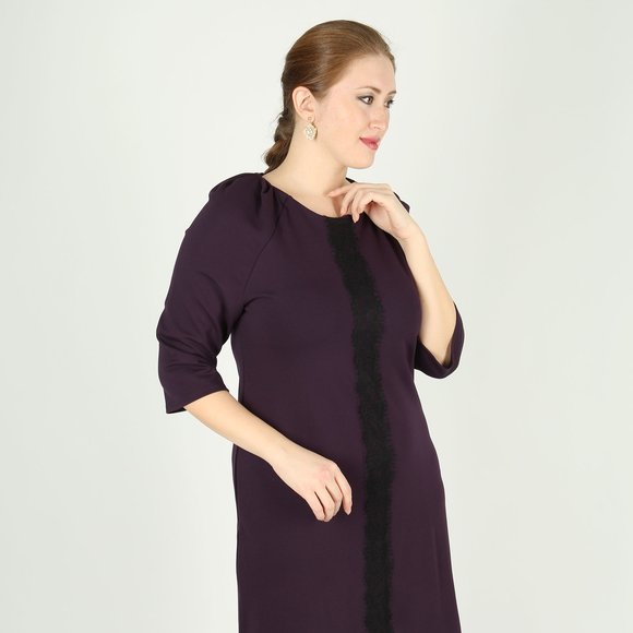 Платье с рукавом 3/4 и кружевной вставкой шир.  580, рис. 2