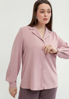 Блуза с отложным воротником с пуговицами
