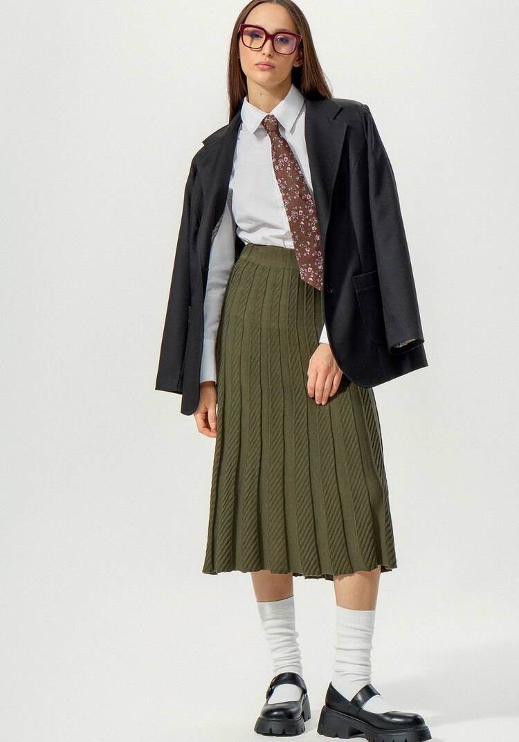Юбка плиссе в вертикальную полоску шир.  750, рис. 11