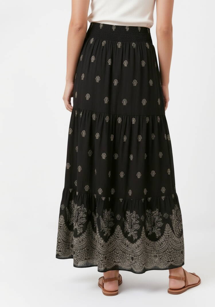 Юбка на резинке с купонным принтом шир.  750, рис. 3