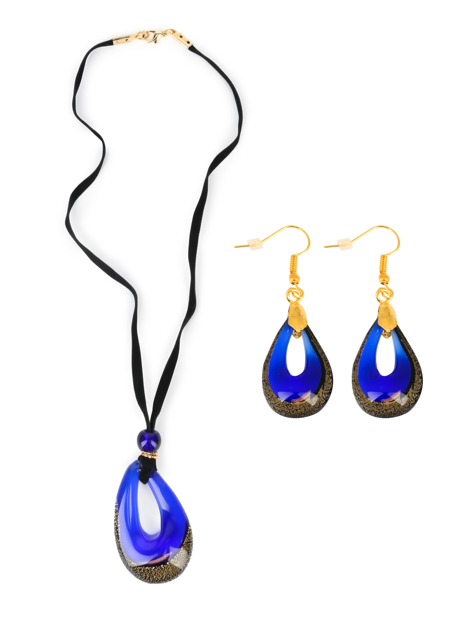 

Комплект "Муранская капля", Синий