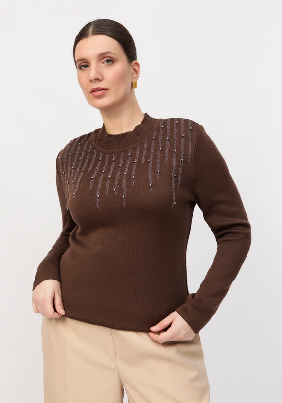 Джемпер с жемчугом и метанитью шир.  580, рис. 1