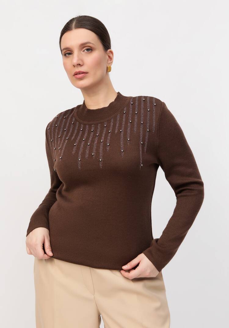 Джемпер с жемчугом и метанитью шир.  750, рис. 1