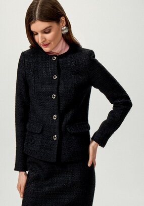 Пиджак из однотонного твида на пуговицах