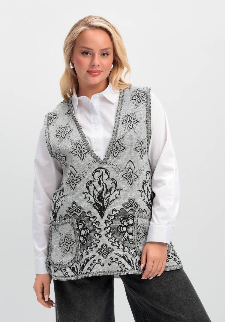 Жилет из шерсти Ласковое тепло шир.  750, рис. 8