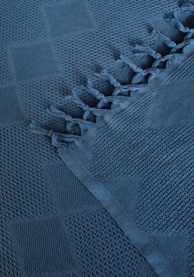 Покрывало-плед из хлопка с бахромой Айшель шир.  750, рис. 5