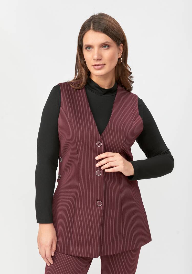 Жилет в полоску с разрезами шир.  750, рис. 7