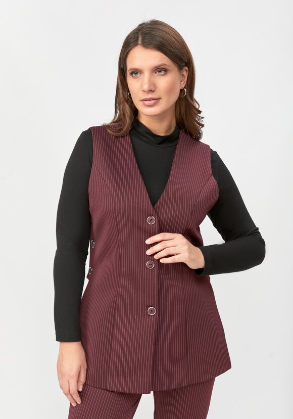 Жилет в полоску с разрезами шир.  580, рис. 7