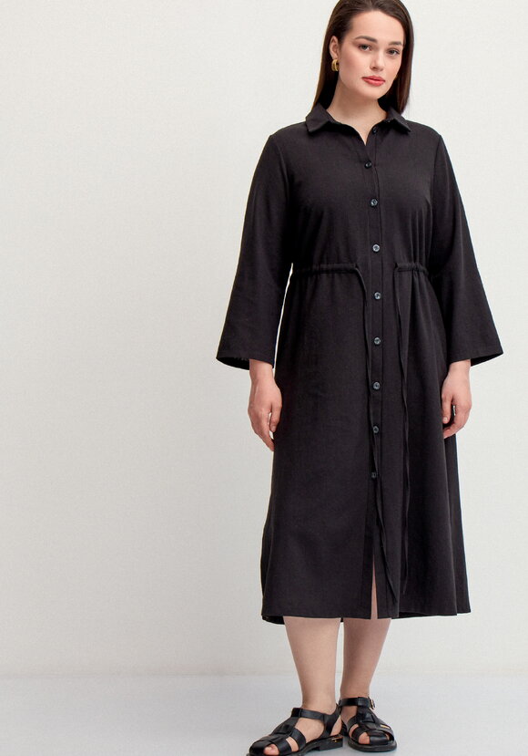 Платье-рубашка изо льна шир.  580, рис. 4
