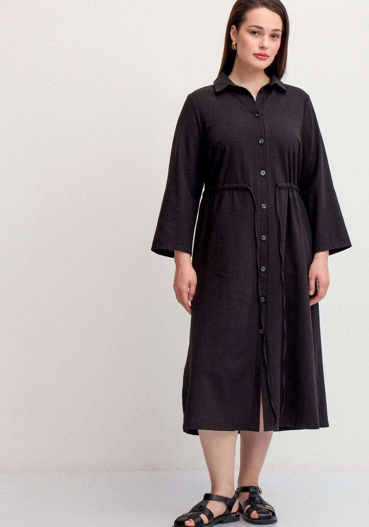 Платье-рубашка изо льна шир.  750, рис. 4