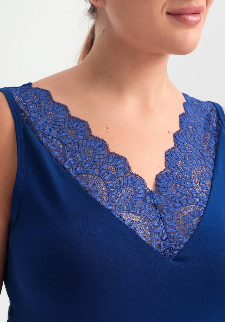 Майка с кружевом по низу Леди Лайма шир.  750, рис. 4