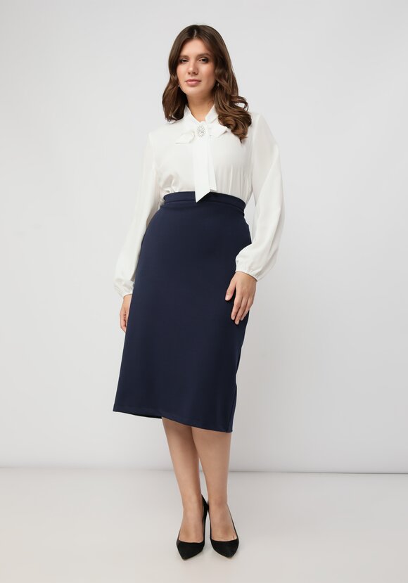 Блуза с брошкой шир.  580, рис. 6