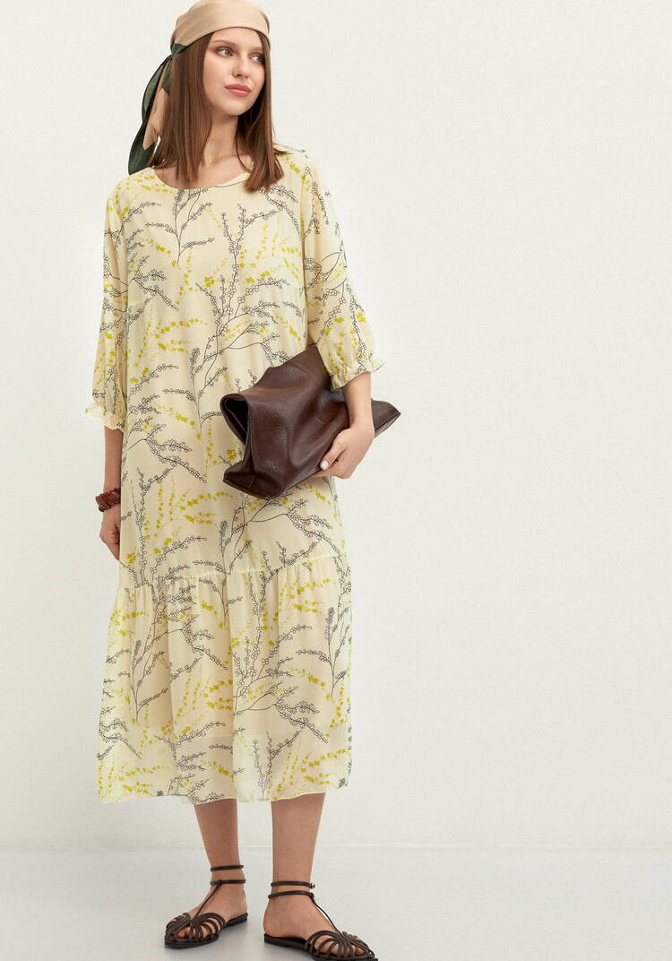 Платье с цветочным принтом шифоновое шир.  750, рис. 16