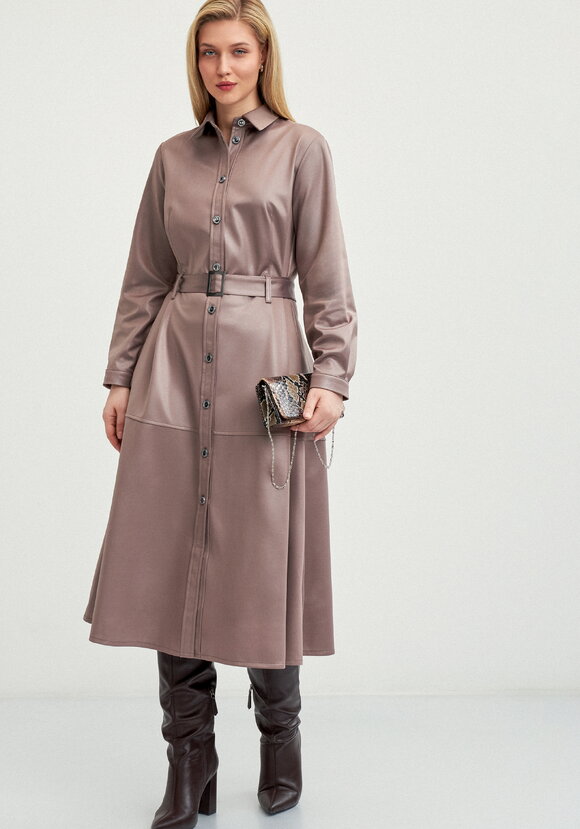 Платье-рубашка трикотажное под кожу шир.  580, рис. 16