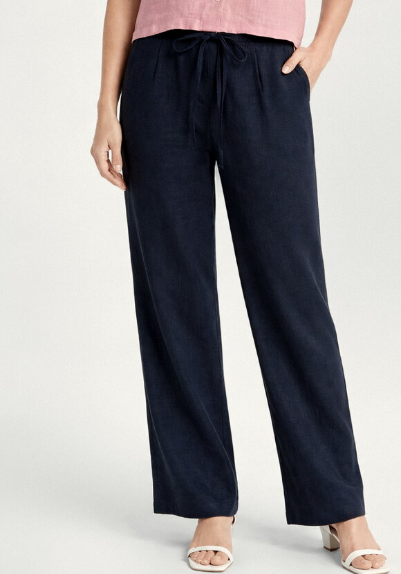 Брюки прямые от бедра из льна Шаила шир.  580, рис. 10