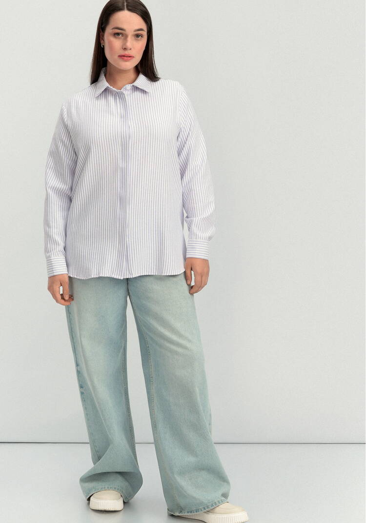 Рубашка прямая на пуговицах шир.  750, рис. 16