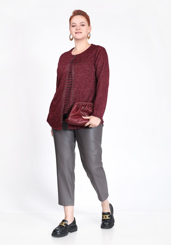 Блуза с пуговицами и узором из страз шир.  580, рис. 16