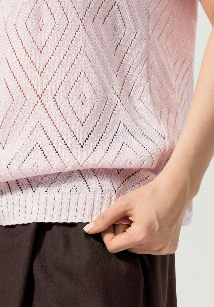 Джемпер с коротким рукавом ажурный шир.  750, рис. 24