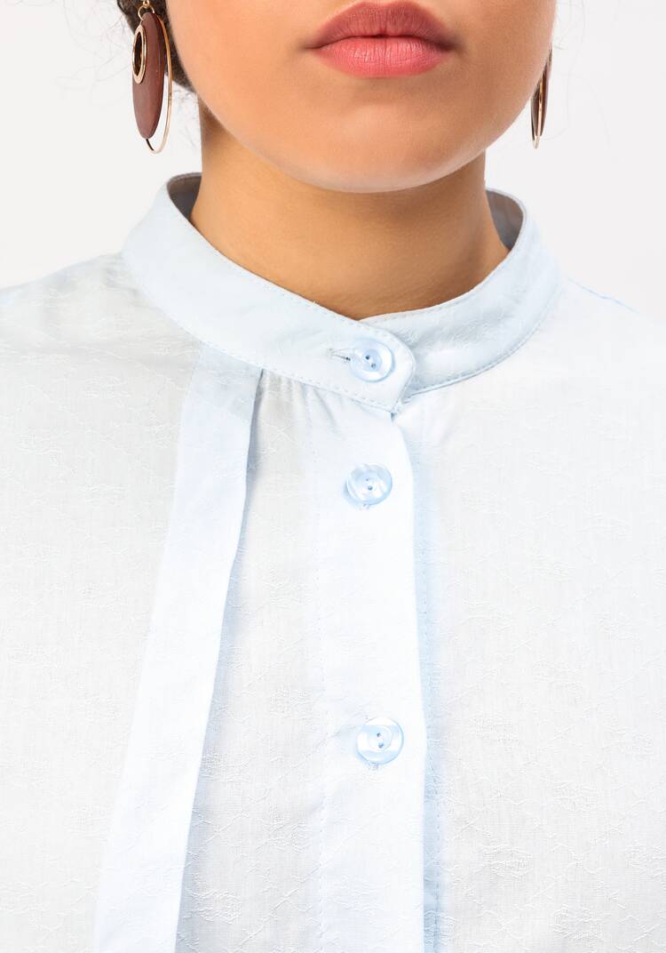 Блуза оригинального кроя с воланом шир.  750, рис. 21