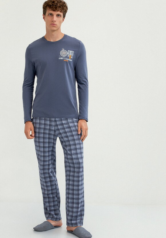 Костюм домашний с принтом на лонгсливе шир.  580, рис. 22