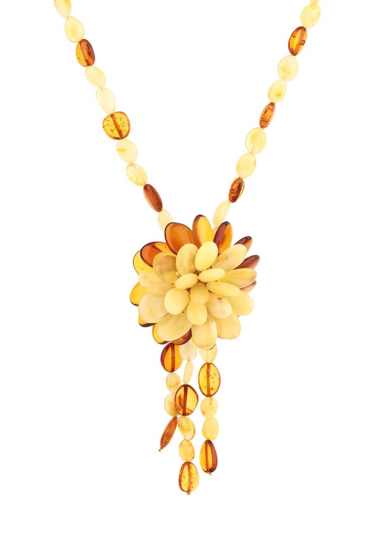 Колье  Янтарный цветок шир.  750, рис. 1