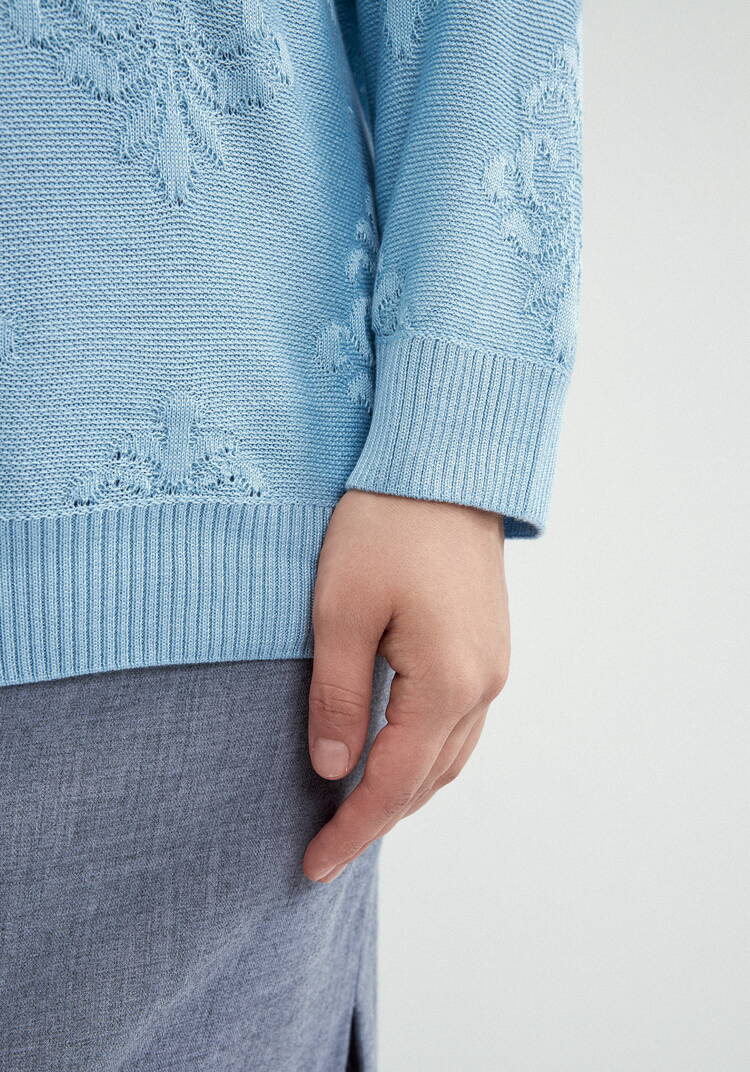 Джемпер структурной вязки свободного силуэта шир.  750, рис. 6