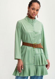 Туника с плиссированным воланом