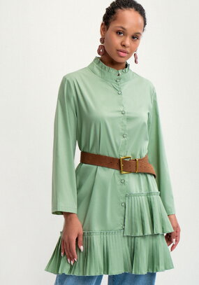 Туника с плиссированным воланом