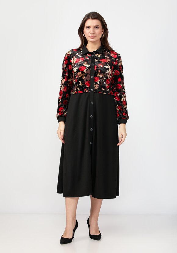 Платье из комбинированной ткани Джесс шир.  580, рис. 10