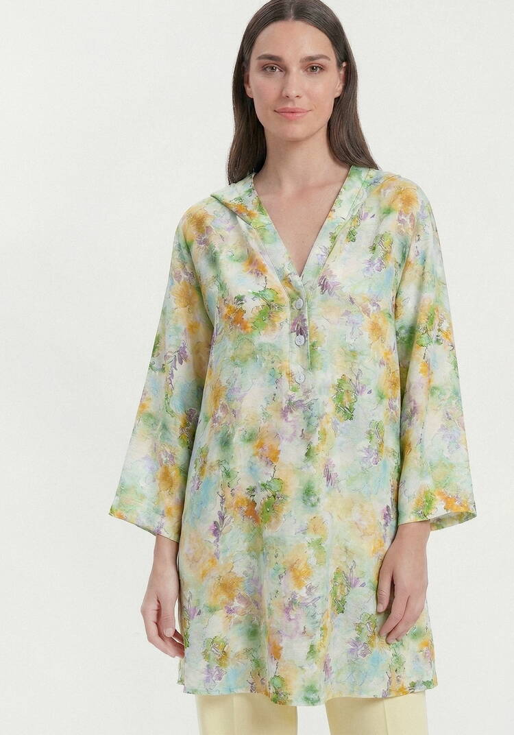 Блуза изо льна с капюшоном шир.  750, рис. 3