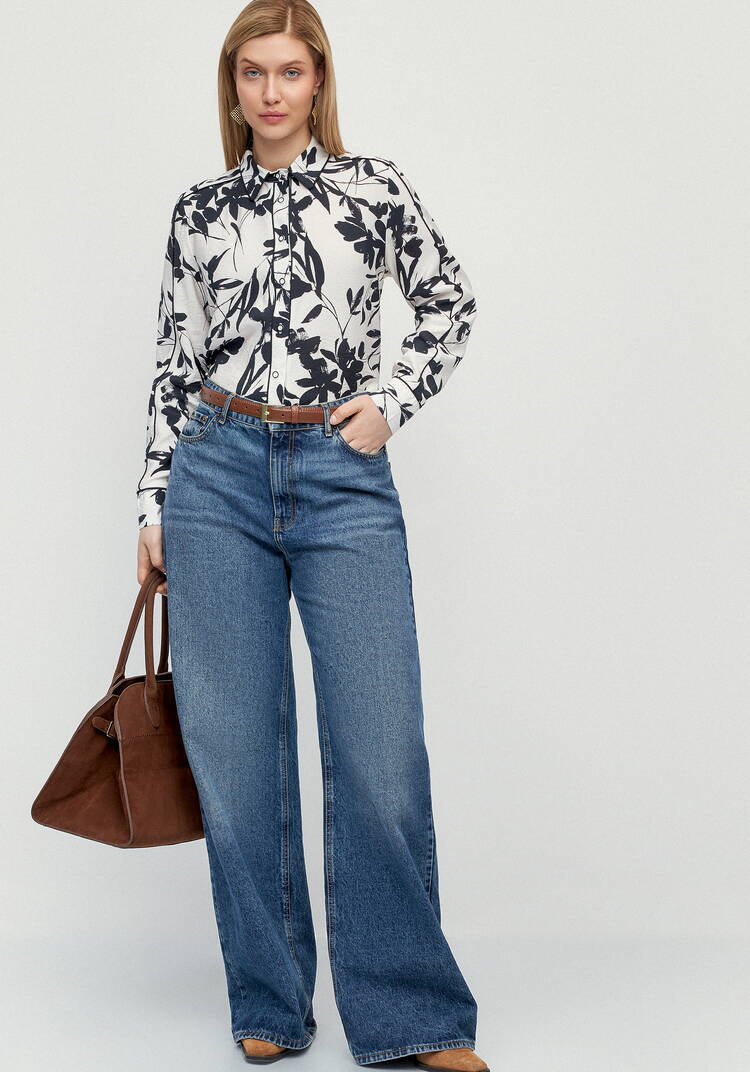 Блуза контрастными лампасами Катрин шир.  750, рис. 2