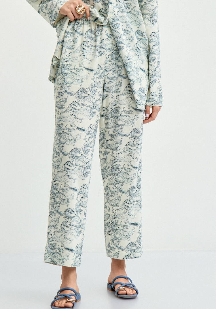 Брюки из льна пpямые шир.  750, рис. 10