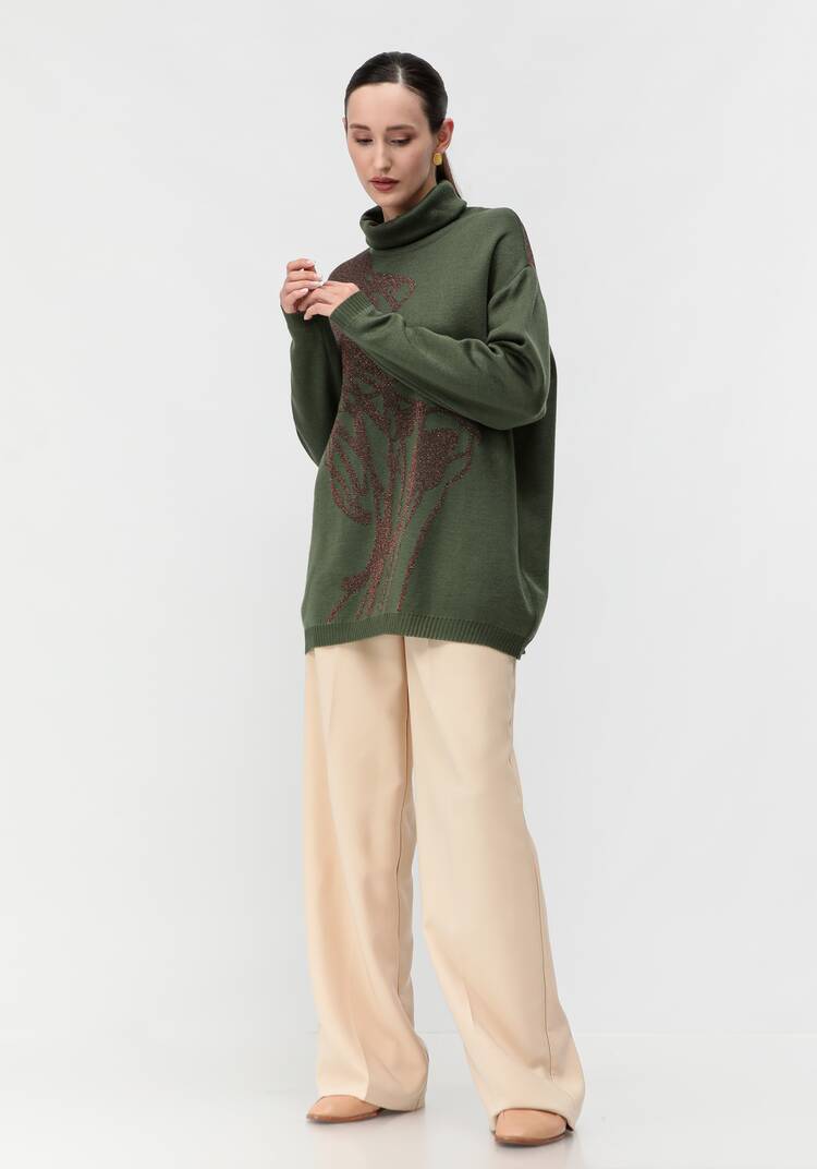 Туника женская с абстракцией и высоким горлом шир.  750, рис. 36