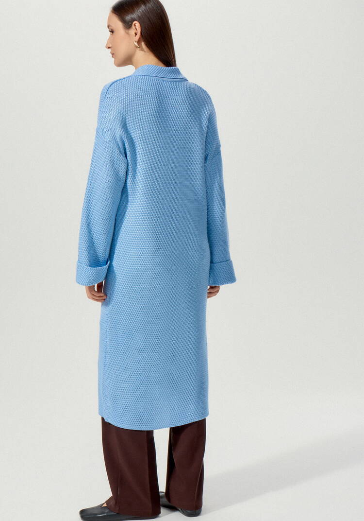 Пальто женское структурной вязки шир.  750, рис. 10