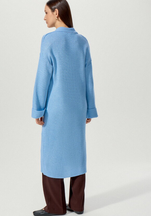 Пальто женское структурной вязки шир.  580, рис. 10