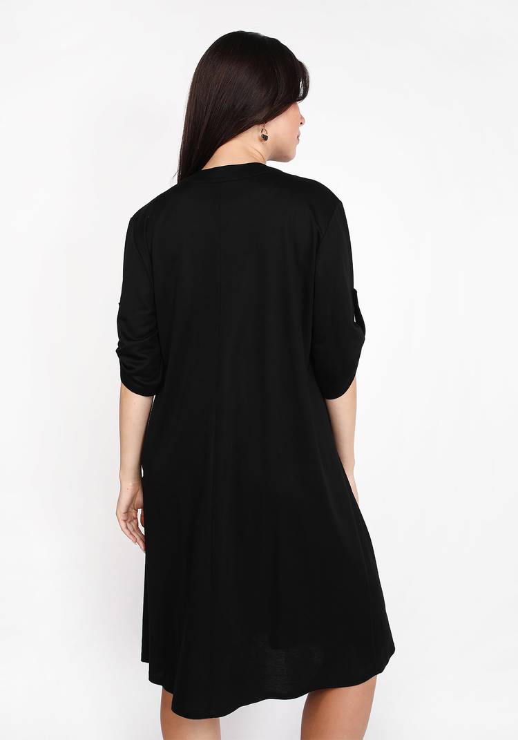 Платье-рубашка на пуговицах однотонное шир.  750, рис. 11