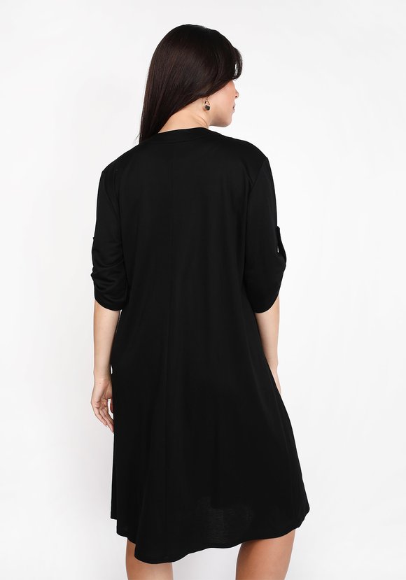 Платье-рубашка на пуговицах однотонное шир.  580, рис. 11