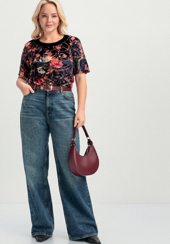 Блуза из бархата с цветочным рисунком шир.  580, рис. 8