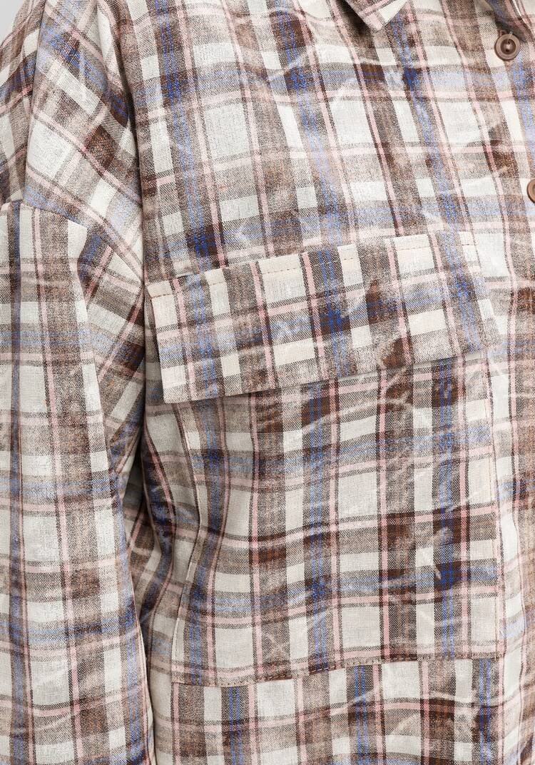 Рубашка в клетку свободного кроя шир.  750, рис. 6